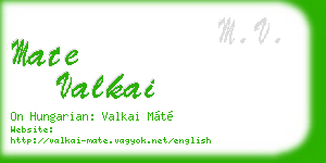 mate valkai business card